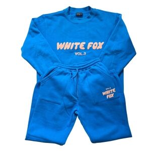 White Fox Boutique Blue Track Pants & Sweatshirt Set